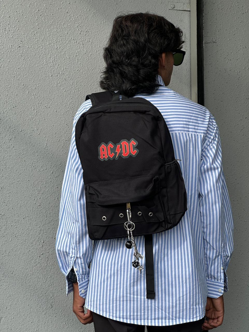 Black Printed Backpack