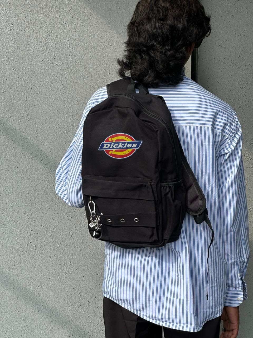 Black Printed Backpack