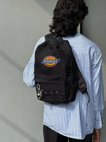 Black Printed Backpack