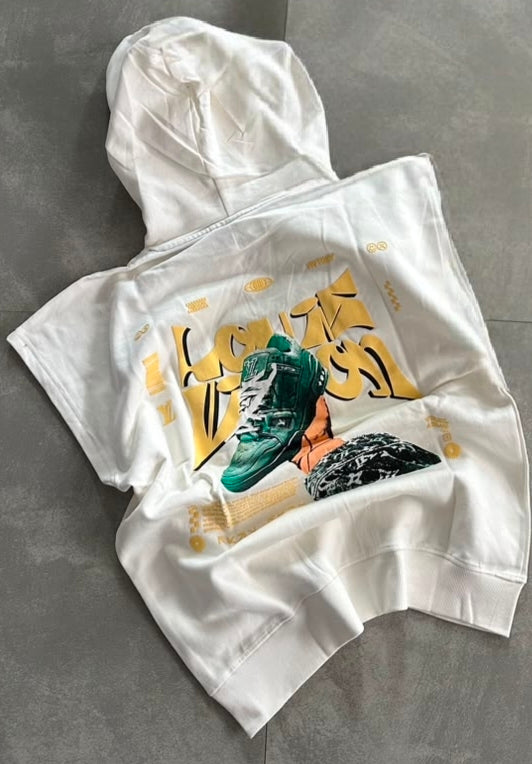 Premium Oversized Sleeveless Graphic Hoodie