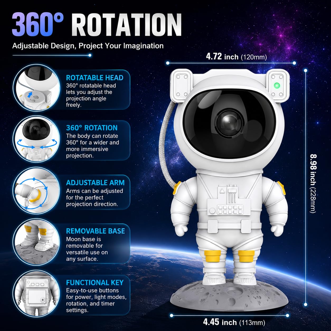 Astronaut Galaxy Projector Night Light