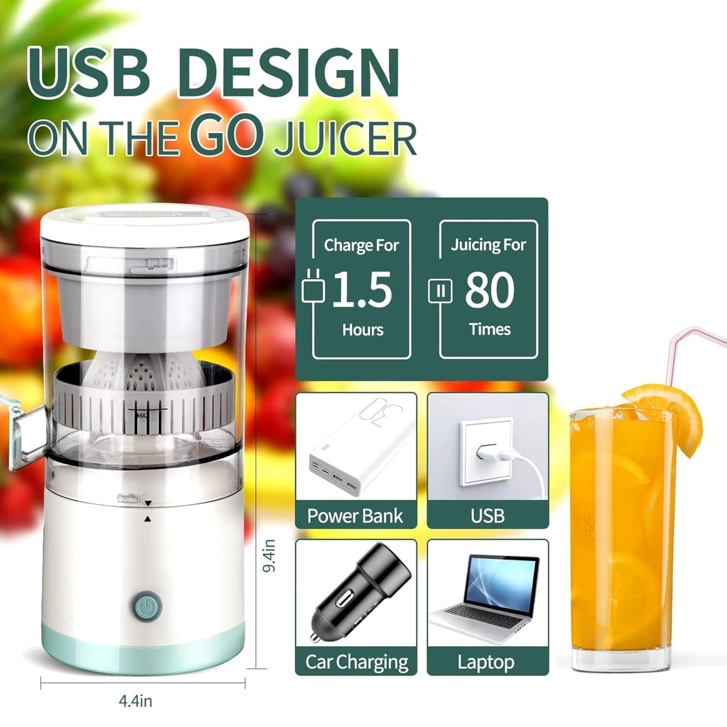 Rechargeable Electric Citrus Juicer