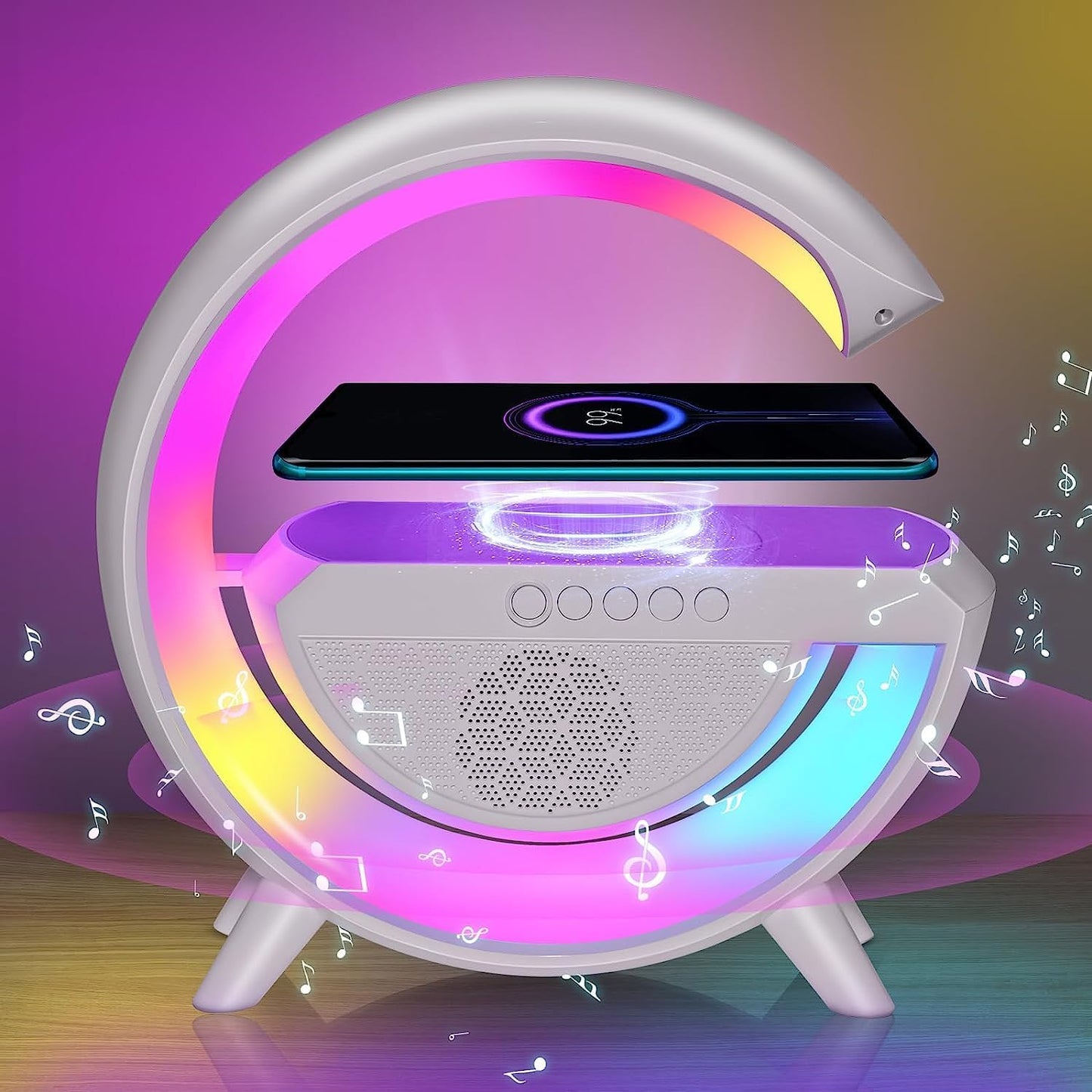 Wireless Charging Desk Lamp with Bluetooth Speaker