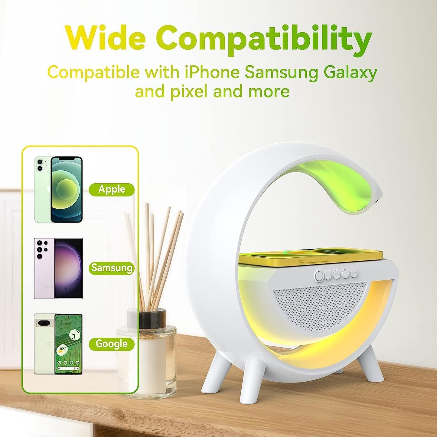 Wireless Charging Desk Lamp with Bluetooth Speaker
