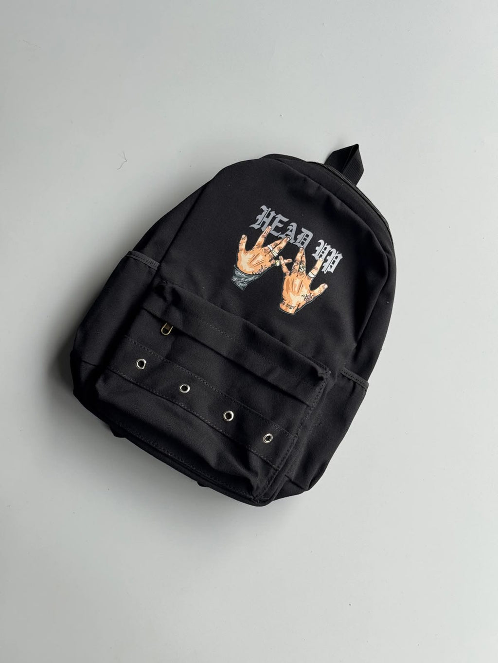 Black Graphic Backpack